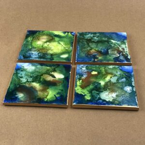 Sapphire & Emerald Drink Coasters | Set of 4