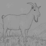 A Realistic Domestic Goat Standing In A Grassy Meadow