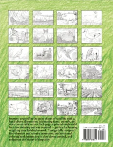 Line Art For Nature Lovers Farm Edition — A Horizontal Coloring Book