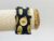 Gold and Navy Upcycled Necktie Bracelet with Button Closure