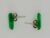 Iridescent Emerald Rectangular Post-Style Earrings